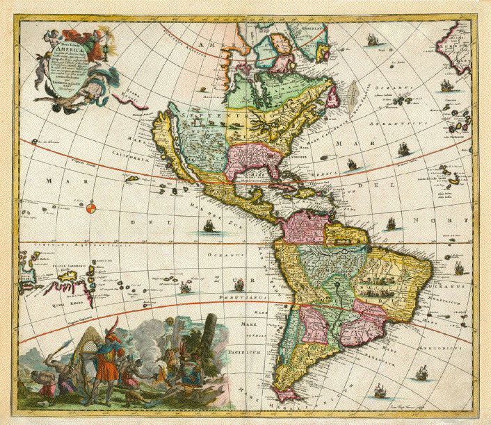 North America South & America Storical Map