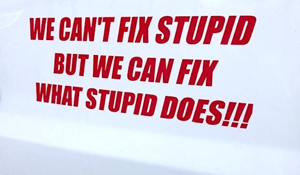 We Can't Fix Stupid We Can Fix What Stupid Does