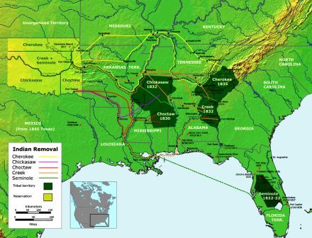 Trail of Tears Map - American Indian Removal